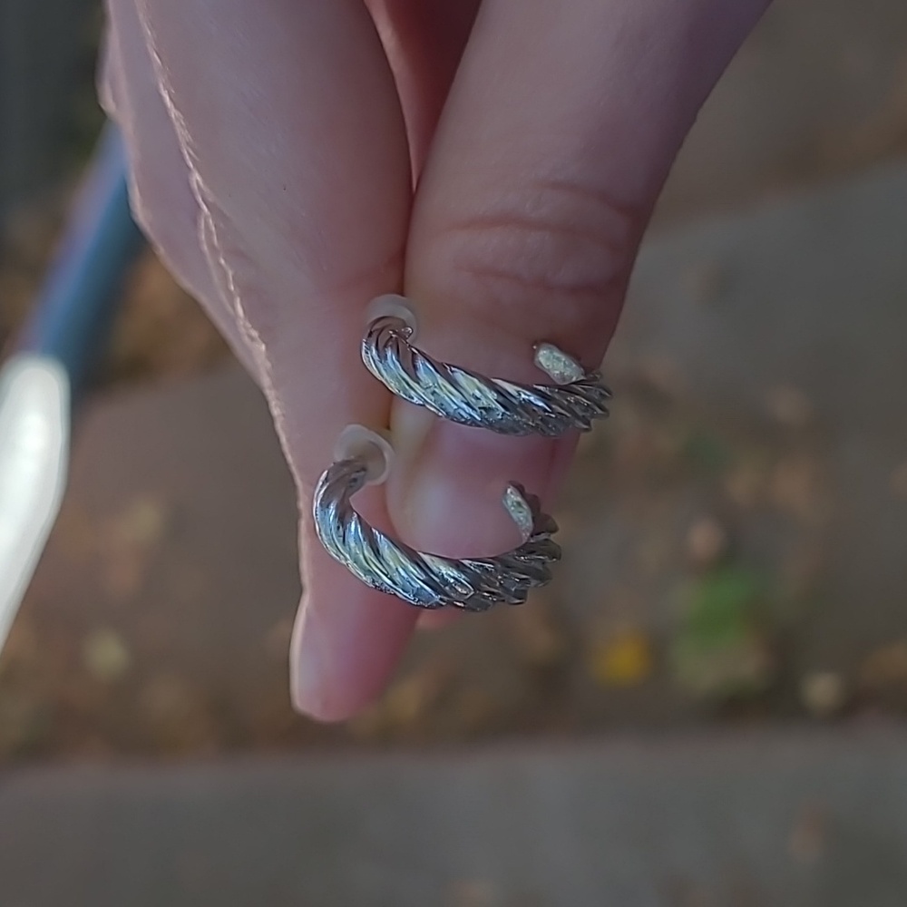 2 for $14! Silver Hoop Earrings NWOT
